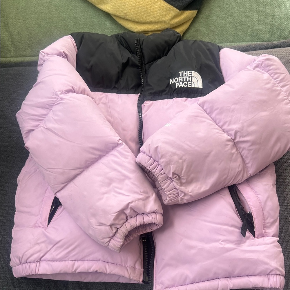 The North Face Kids Puffer Jacket - Light Pink and Black